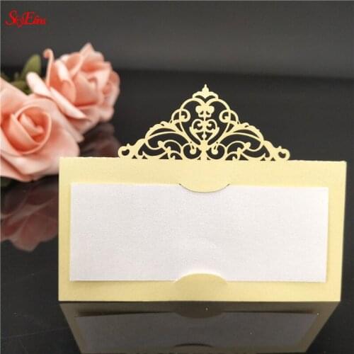 10/50/100pcs Laser Cut Name Place Card Wedding Decor Party Table Decoration Chic Pearlescent Table Card Centerpieces Supplies 5Z
