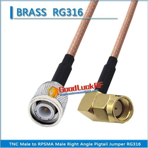 1X Pcs TNC Male To RP SMA Male Right Angle 90 Degree Pigtail Jumper RG316 Extend Cable RF Connector TNC To RPSMA RP-SMA