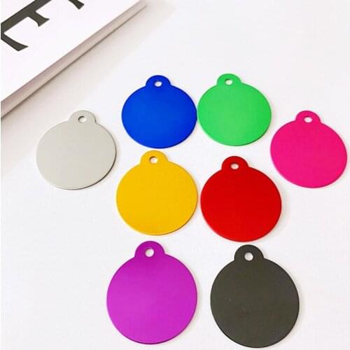 Hot Personalized Pet Cat Accessories Pendant Charm Dog Id Collar Round Metal Plates Free Shipping