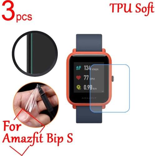 3pcs Ultra Clear TPU Soft LCD Full Screen Protector cover For Amazfit Bip BIP S T Rex Smart sports Watch Protective Film