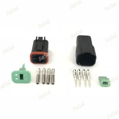 4 Pin Black DT Series DT06-4S DT04-4P Waterproof Electrical Connector Female Male Automotive Plug For Deutsch