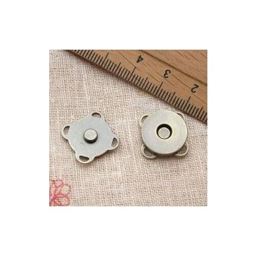 Free fee 50pcs 14mm Antique Bronze magnet button for bags magnetics buttons Clasp Metal button fastener sewing Button