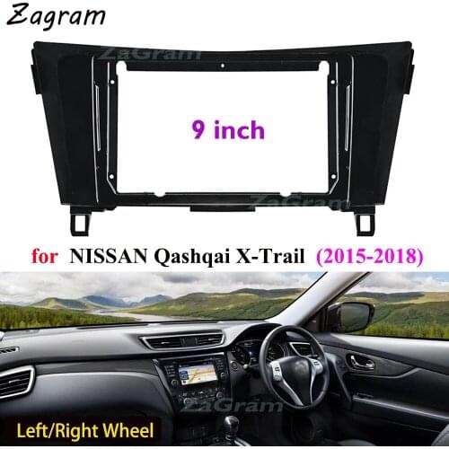 9 Inch 2 Din Car Video Fascia for NISSAN Qashqai X-Trail 2015-2018 Panel CD DVD Player Audio Frame Dashboard Mount Kit