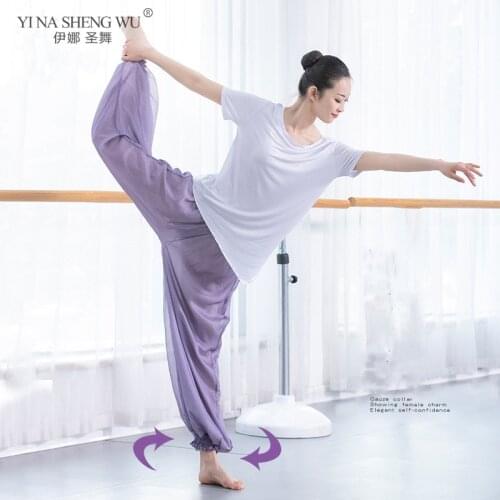 4 Colors Woman Belly Dance Trouser Chiffon Elastic Bellydance Costumes Lady Loose Lantern Capri Pants Indian Dancing Trousers