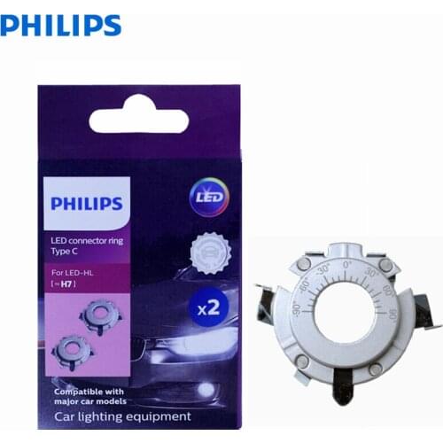 Philips LED Connectors Ring H7 Type C 11172CX2 Lamps Holder For Auto Head Light Hi/lo Beam Sure Fit Original Accessories, Pair