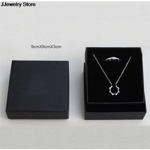 Brand Black Paper Packing Jewelry Gift Box No Logo For Jewelry Bracelet Necklace Ring Earrings Packing Boxes 6 Sizes