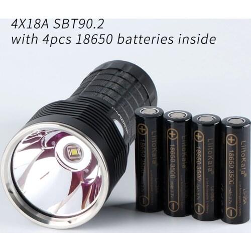 Convoy 4X18A flashlight, SBT90.2, 5400lm, with temperature control and type-c charging interface,with 4 pieces 18650 battery