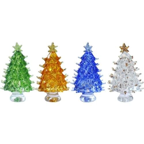 Crystal Handmade Christmas Tree Art Figurine Rainbow Maker Rainbow Refraction Christmas Garden Wedding Decoration Home Decor