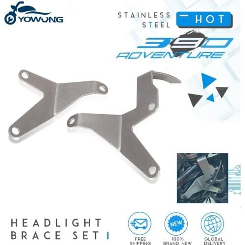 FOR 390ADV 2019-2021 Motorcycle stainless steel HEADLIGHT BRACE SET FOR 390 ADVENTURE 2019-2021 Headlight Reinforcement Bracket