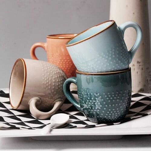 Creative Ceramic Mugs Coffee Cups with Handle Japanese Retro Lovely Milk Tea Cups Porcelain Drinkware Turkish Coffee Cups Tazas