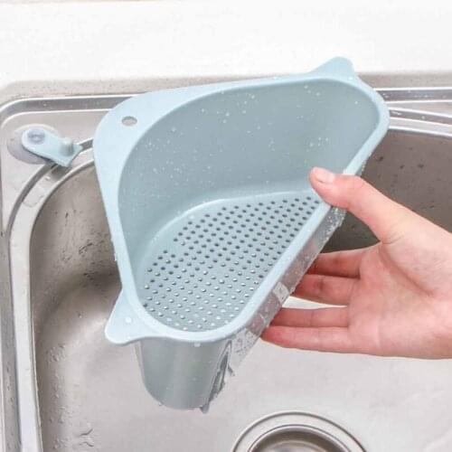 Kitchen Multifunctional Sink Strainer Drain Storage Rack Triangular Sink Sucker Sponge Storage Kitchen Tools Sink Filter Shelf