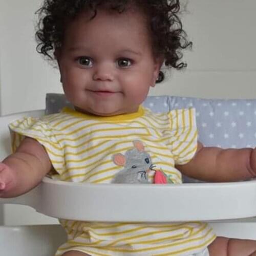 Bebe Reborn Doll 50CM Soft Body silicone Reborn Baby Girl Maddie Black Skin African American Baby doll toys for children gift