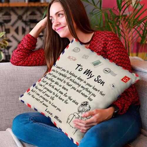 45x45cm Linen Pillow Cases Sofa Bedroom Cushion Letter Printed Pillow Cover Gifts for Household Bedroom Decoration