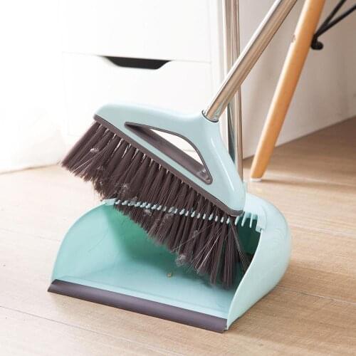 1 Set Dustpan And Broom Brush Set With Scratching Dust Pan Long Handle Dust Sweeper Home Lobby Garden Clean Tools