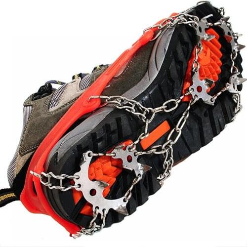 Outdoor Climbing Antiskid Crampons Winter Walk 18 Teeth Ice Fishing Snowshoes Manganese Steel Slip Shoe Covers