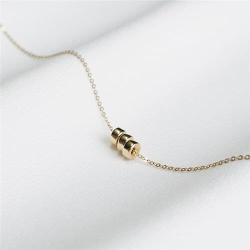 14K Gold Filled Beads Necklace Minimalism Gold Necklace Gold Choker Boho Women Jewelry Pendants Collier Femme Kolye Collares