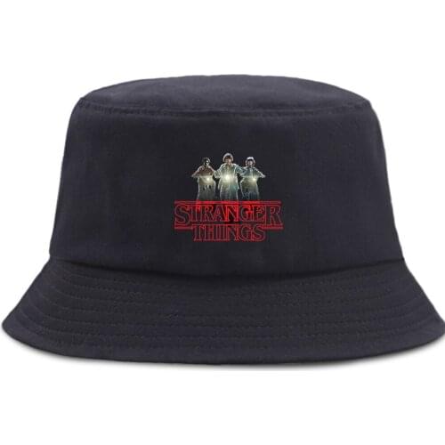 Stranger Things Hip Hop Print Bucket Hat Casual Unisex Fisherman Cap Summer Foldable Fishing Caps Sunscreen Panama Sun Hats