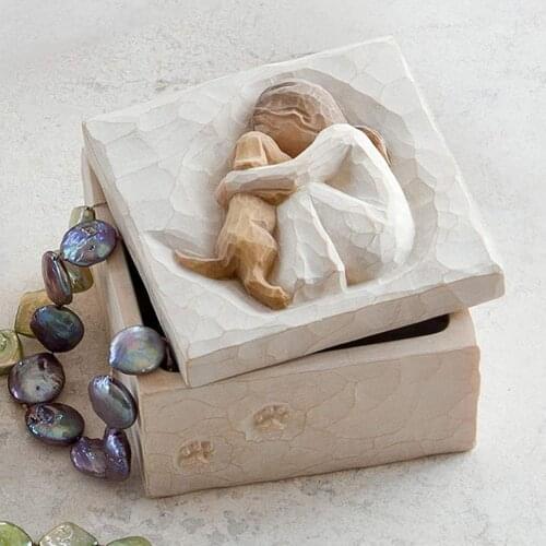 Resin Couple Jewelry Storage Space-saving Box Container Packaging Case for Modern Valentines Day Gift Home Decor