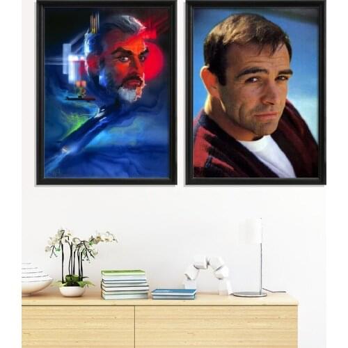 Sean Connery 5 Star Portrait The Hunt for Red October Movie Poster Decor Art Silk Home Wall Stiker Prints Gift Room