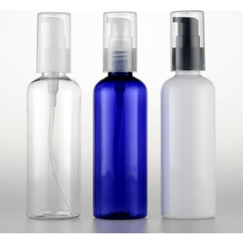 50pcs 100ml empty white PET plastic bottle with lotion cream pump,100cc cosmetic cream pump container, cosmetic packaging 1