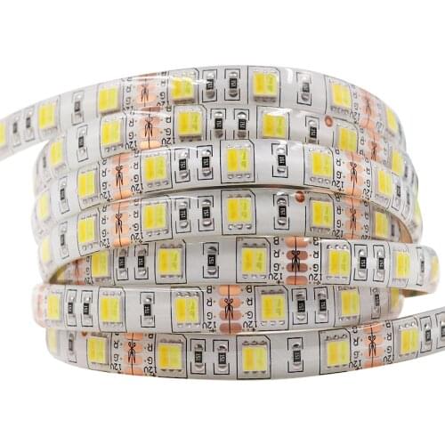 2 colors in 1 led 5050 LED Strip Dual White 5630 CW/WW CCT color temperature 5m LED tape Lights 12V Non waterproof Free shipping