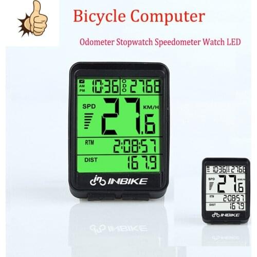 Inbike Waterproof Bicycle Computer Wireless and Wired Led Digital Rate Mtb Bike Cycling Stopwatch Odometer Speedometer Watch