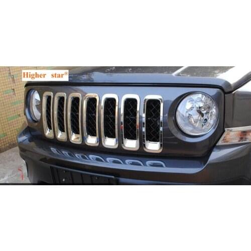 Higher star ABS with Chrome 7pcs car grill decoration cover frame ring for Jeep PATRIOT 2011--2014
