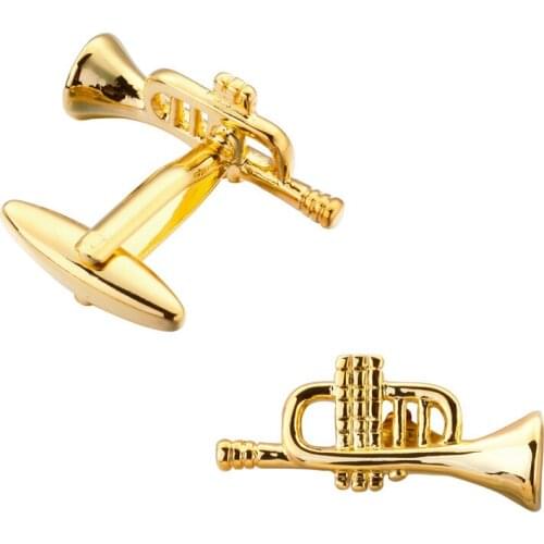 High-end mens shirt brand jewelry Cufflinks Golden Horn cufflinks, music design style of French shirt accessories