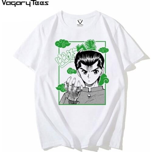 JAPAN manga yu yu hakusho Funny Cartoon T Shirt men Harajuku Ullzang 90s T-shirt Aesthetic Tshirt Japanese Anime Top Tees Homme