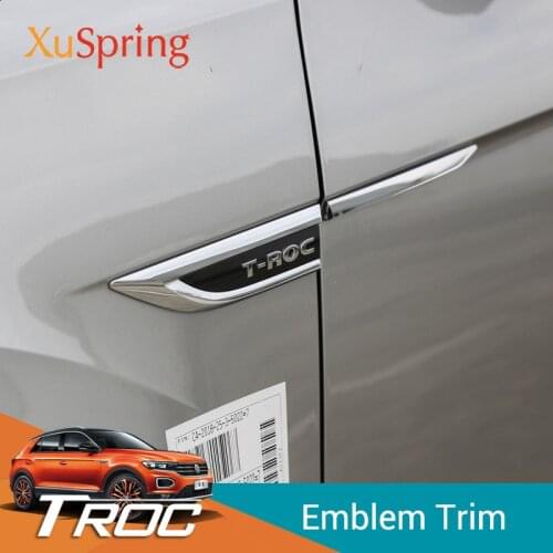 For Volkswagen T-roc Troc 2017-2021 Door Side Wing Fender Emblem Badge Trim Stickers Garnish Original Item Car Styling