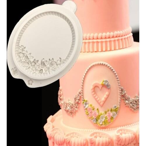 1PC Lace Frame Silicone Fondant Mold Cake Decorating Tools DIY Biscuits Chocolate Baking Tools L124