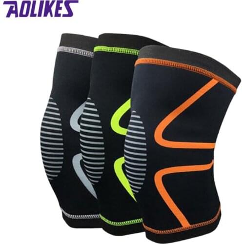 1PCS Weight lifting Knee Wraps Knee Support Knee Pads Brace Kneepad Gym Bandage Straps Guard Compression Knee Sleeve Brace