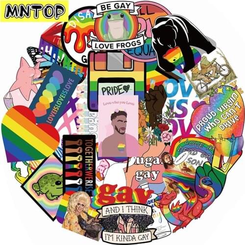 10/30/50Pcs/set Homosexual Cartoon PVC Graffiti Sticker For Kids DIY Furniture Skateboard Helmet Luggage Case Laptop Rainbow