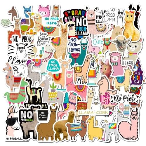 10/50Pcs/Set Cartonn Cute Llama Alpaca Animal Stickers For Skateboard Phone Laptop Luggage Motorcycle Toys Car Diary Pegatinas