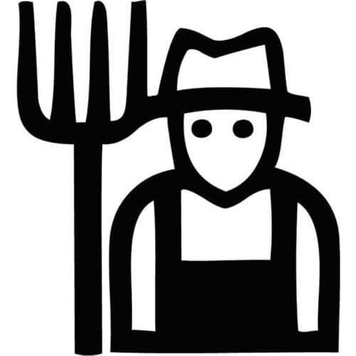 13.5cm*15cm Farmer Fashion Car-Styling Stickers Decals Vinyl Decor Black/Silver N1506