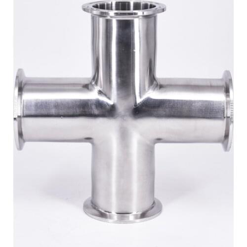 51mm Pipe OD x 2" Tri Clamp Cross 4 Ways Splitter SUS 304 Stainless Sanitary Fitting Homebrew Beer Wine