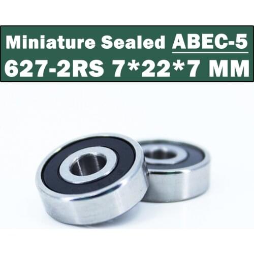 627RS Bearing ABEC-5 (10PCS) 7*22*7 mm Miniature Sealed 627-2RS Ball Bearings 627 2RS
