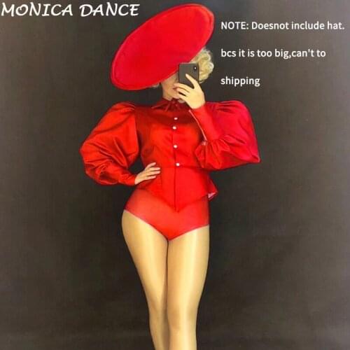 9 Colors Women Sexy Stage Wear DJDS Gogo Bodysuit Long Sleeve Nightclub Party Celebrate Show Dancer Singer Costume (Without Hat)