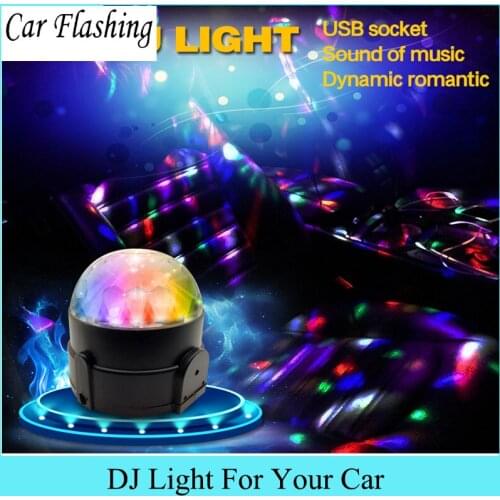 Car Flashing 1Pcs 6W RGB Music rhythm activated DJ disco stage effects Bracket line usb mini LED car decoration light