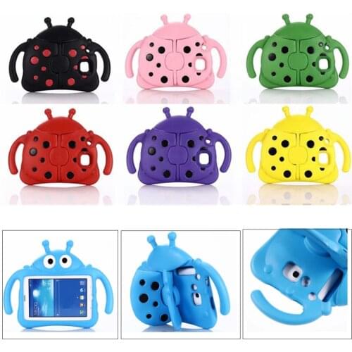 With Silicone Handle Cartoon Beetle tablet case for Samsung Galaxy Tab A/3/3 Lite/4/E Lite 7.0'' Food grade BPA-free materials