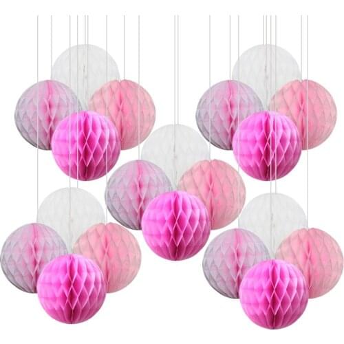 20pcs/set 6- 12" Decorative Flower Paper Lantern Honeycomb Ball Wedding Kid Birthday Party Decoration Baby Shower Home Decor