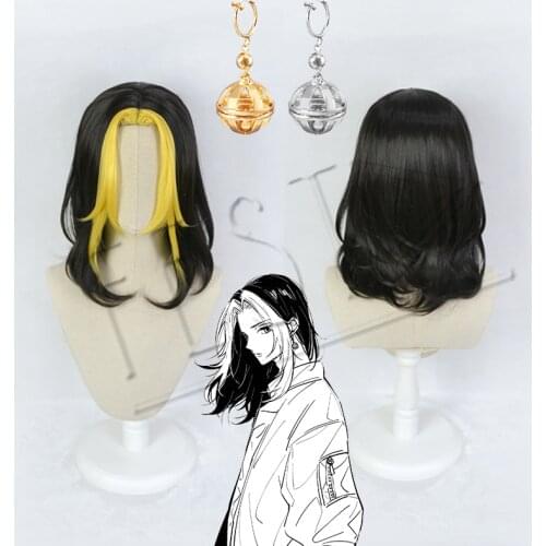 Anime Tokyo Revengers Hanemiya Kazutora Cosplay Long Wig Future Black Golden Black Wig Valhalla Manji Gang Captain Hair Adults