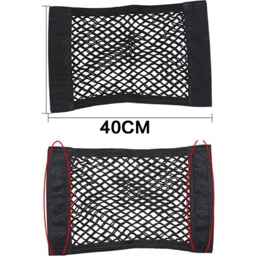 For Car Auto Truck Seat Back Elastic String Storage Velcro Net Bag Portable Double Mesh Organizer 25CM*40/50/60CM