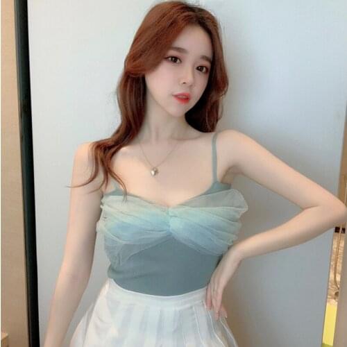 Hot Sale Sexy Backless Women Plain Knitted Vest Summer Sleeveless Brief Tank Tops