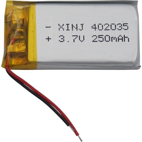 XINJ 3.7V 250mAh Lithium Polymer Rechargeable Battery Li ion li-po cell For MP3/MP4 E-book Driving recorder DIY Tablet PC 402035