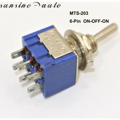 5pcs 3 Position 2P2T DPDT ON-OFF-ON Miniature Mini Toggle Switch Mini Toggle Switches For Switching Lights Motors