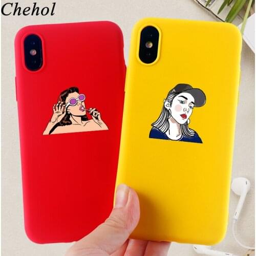 Fashion Beauty Phone Cases for iPhone 11 Pro 8 7 6s Plus X XS MAX XR Case Girl Soft Silicone TPU Fitted Back Cover Accessories