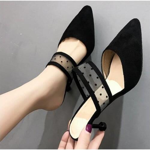 New Summer Women Pumps Wedding Shoes Flock Bridal Pointed Toe Woman High Heels shoes Dress Shoe Sandalias Mujer Heel Sandal