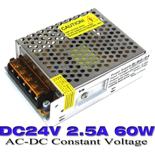 Single output switching power supply 24V 2.5A 60W Led Driver Transformer 110v 220v AC-dc for LED Strip Light CNC CCTV 10 PCS