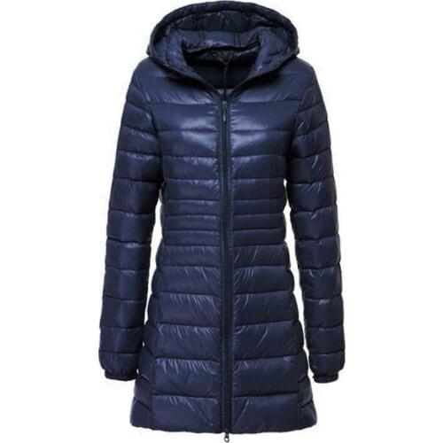 Parkas Mujers Brand Women Long Thin Light Down Jacket Womens Autumn Winter Hooded Zipper Parkas Jaqueta Casaco Feminino Coats